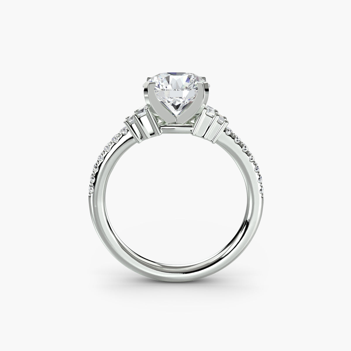 Bague Solitaire Pavée (Modèle 4)