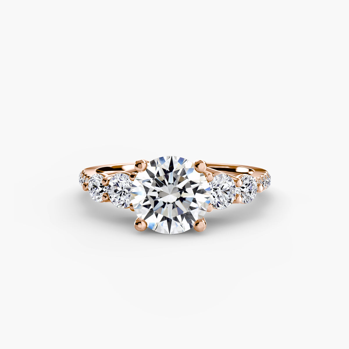 Bague Cinq Pierres avec Anneau Pavé
