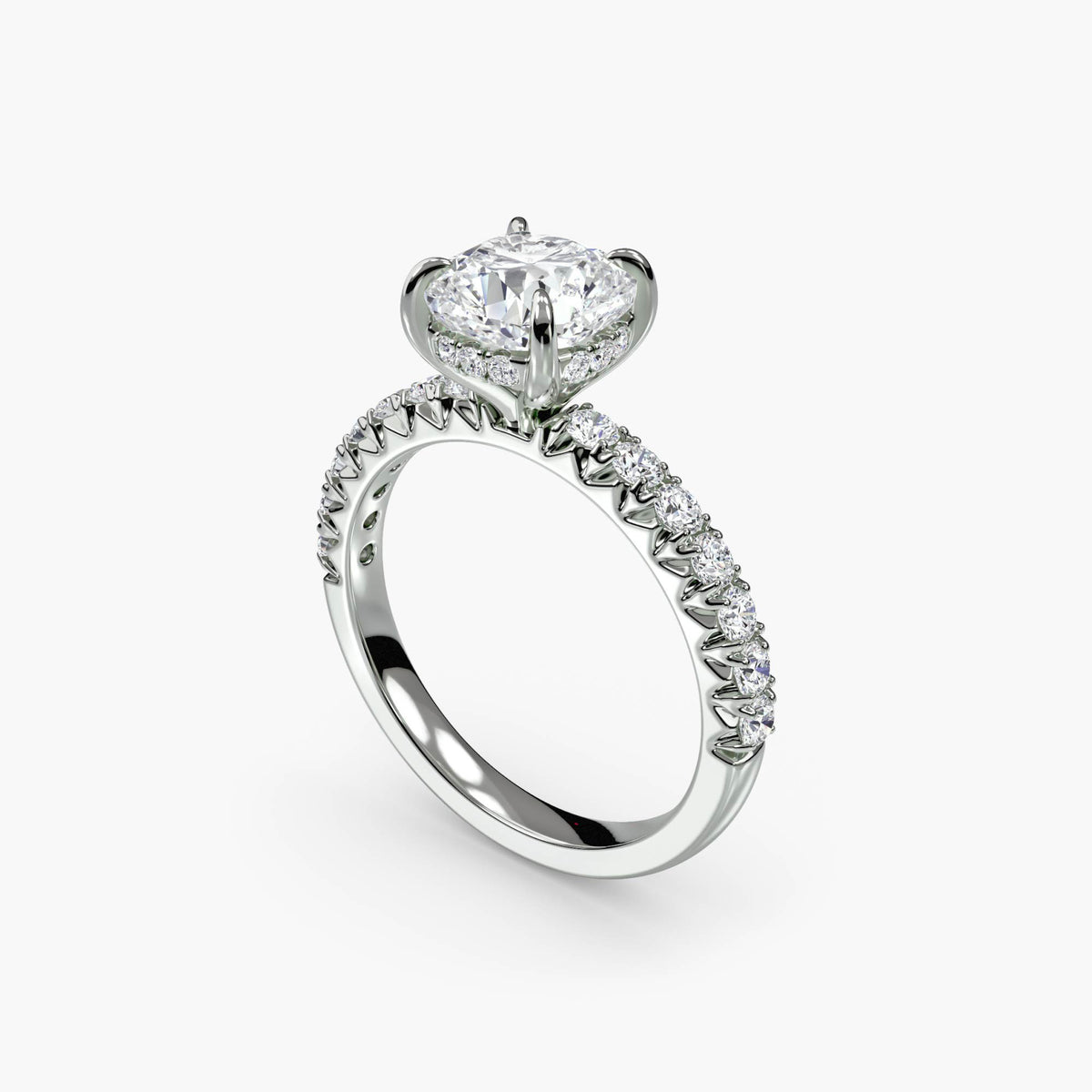 Bague Solitaire Pavée 2 ct