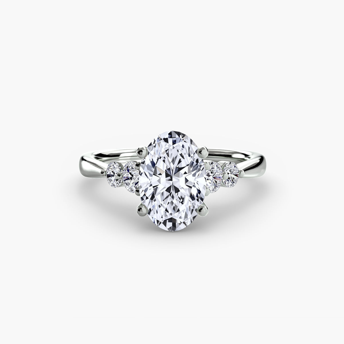 Bague Solitaire à Épaules Serties (Modèle 2)