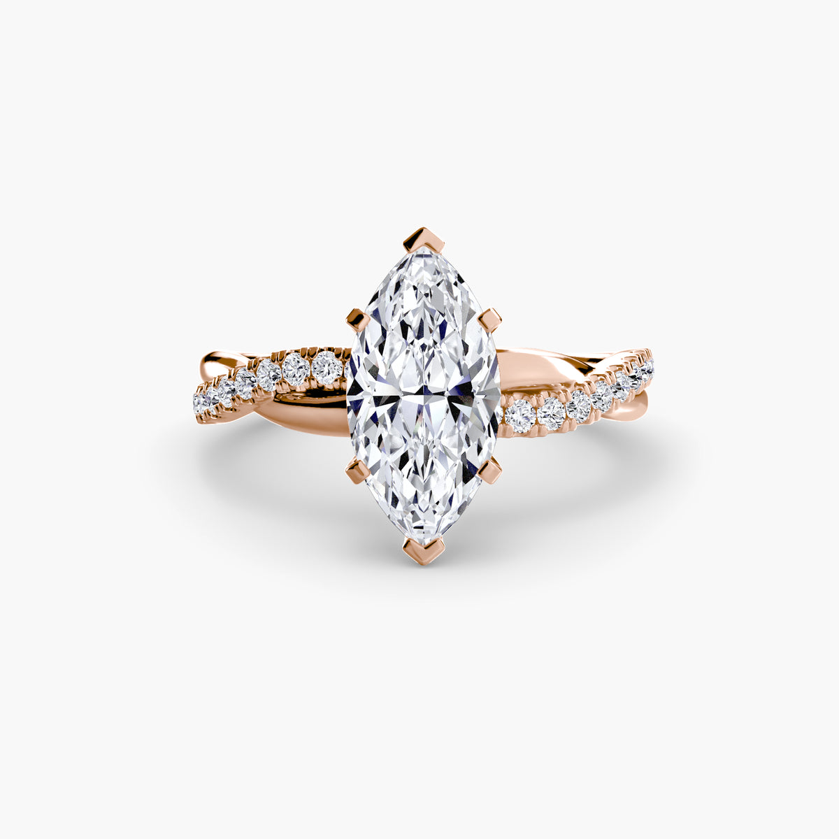 Bague Pavée Torsadée Émeraude