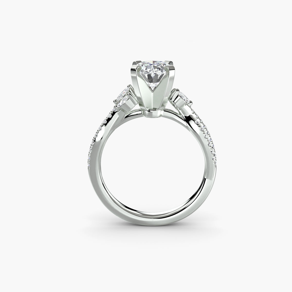 Bague Pavée Torsadée