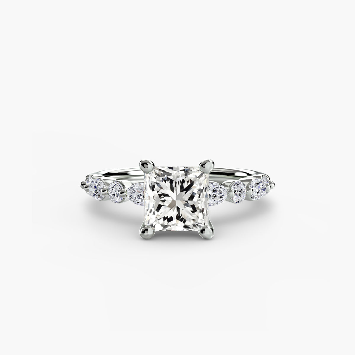 Bague Solitaire à Pavé Intégral (Modèle 2)