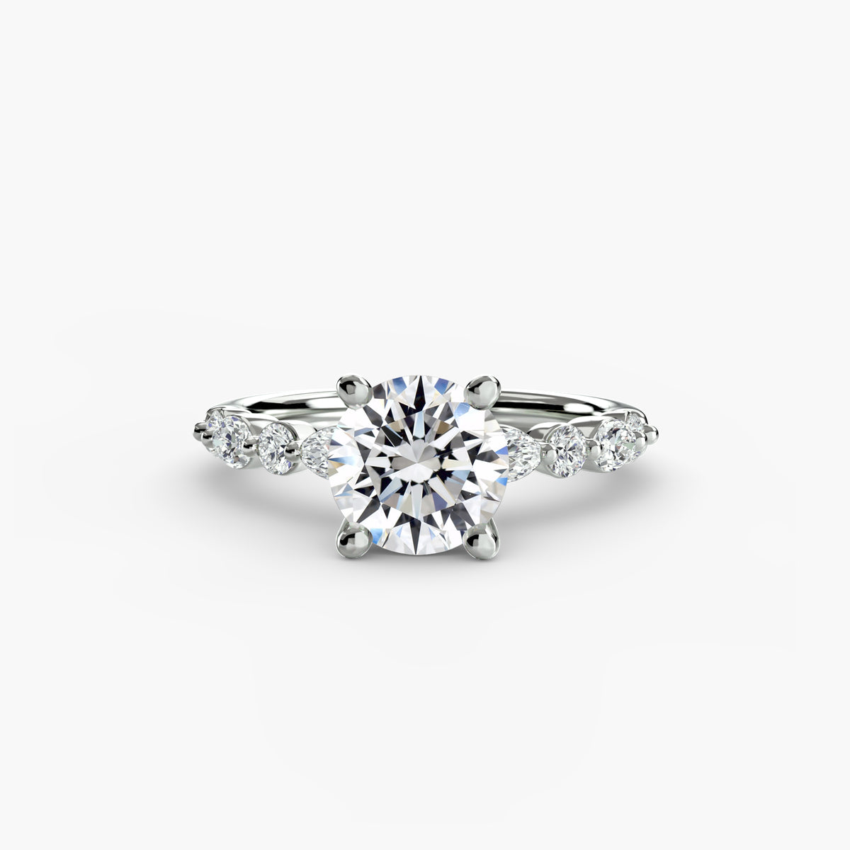 Bague Solitaire à Pavé Intégral (Modèle 2)
