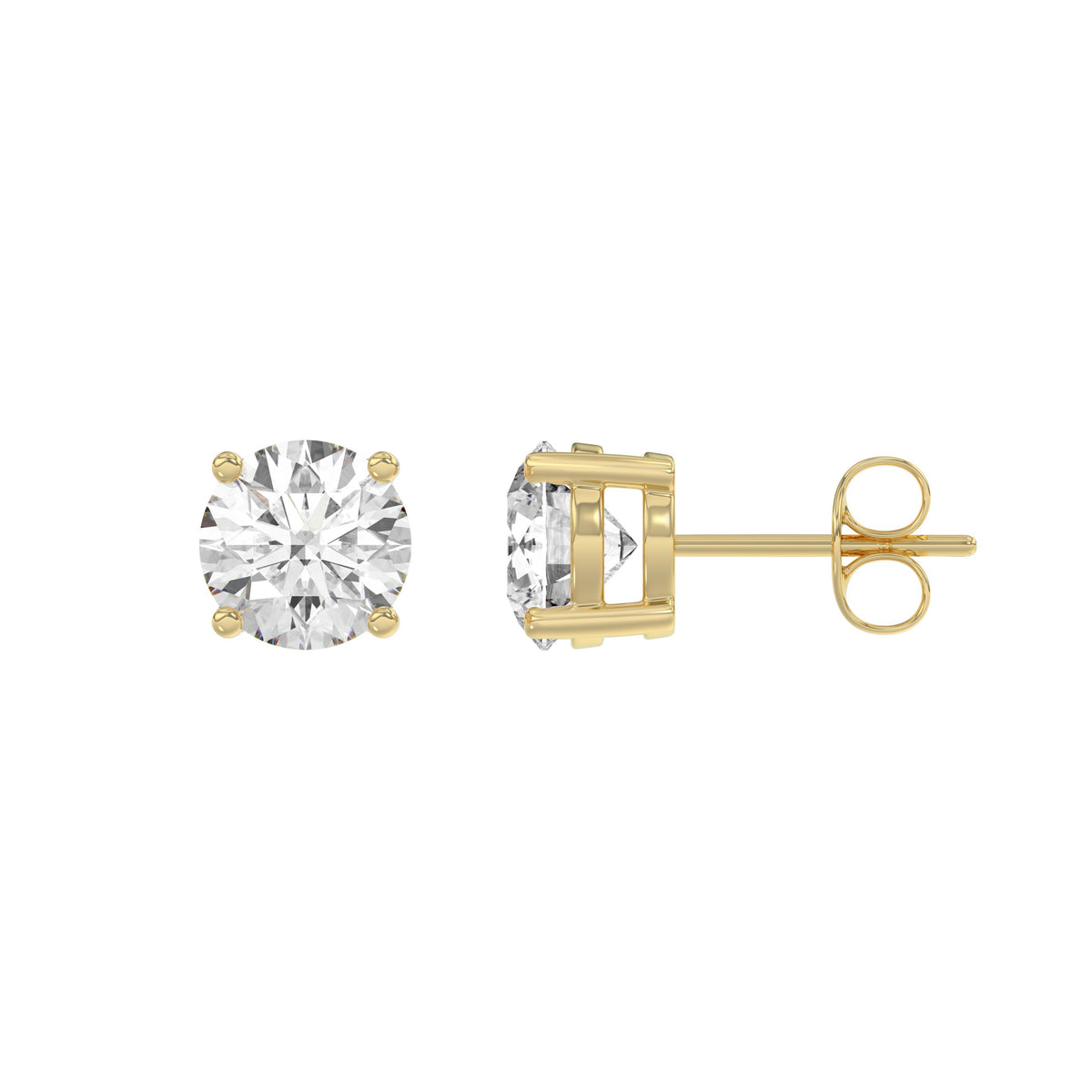#Forme_Rond, diamant naturel#Carats_2 ct#Métal~Or jaune