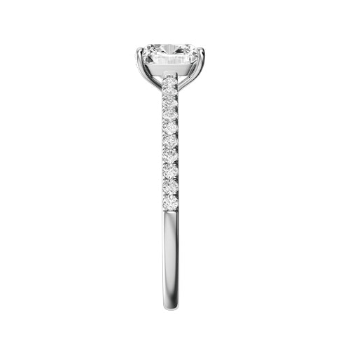Cushion Lab-grown Diamond Bridal Ring — side
