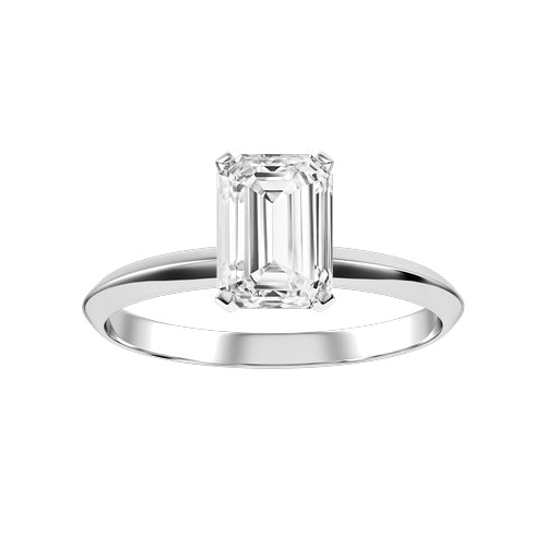 Emerald Cut Lab-grown Diamond Bridal Ring — down