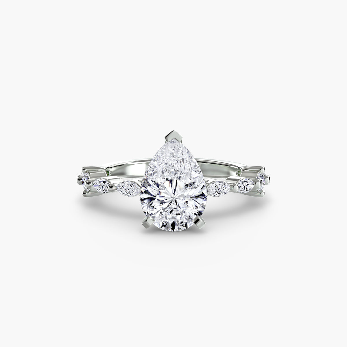 Bague Solitaire à Pavé Intégral