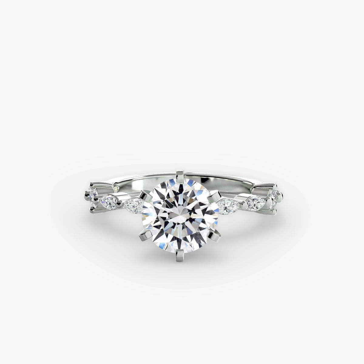 Bague Solitaire à Pavé Intégral