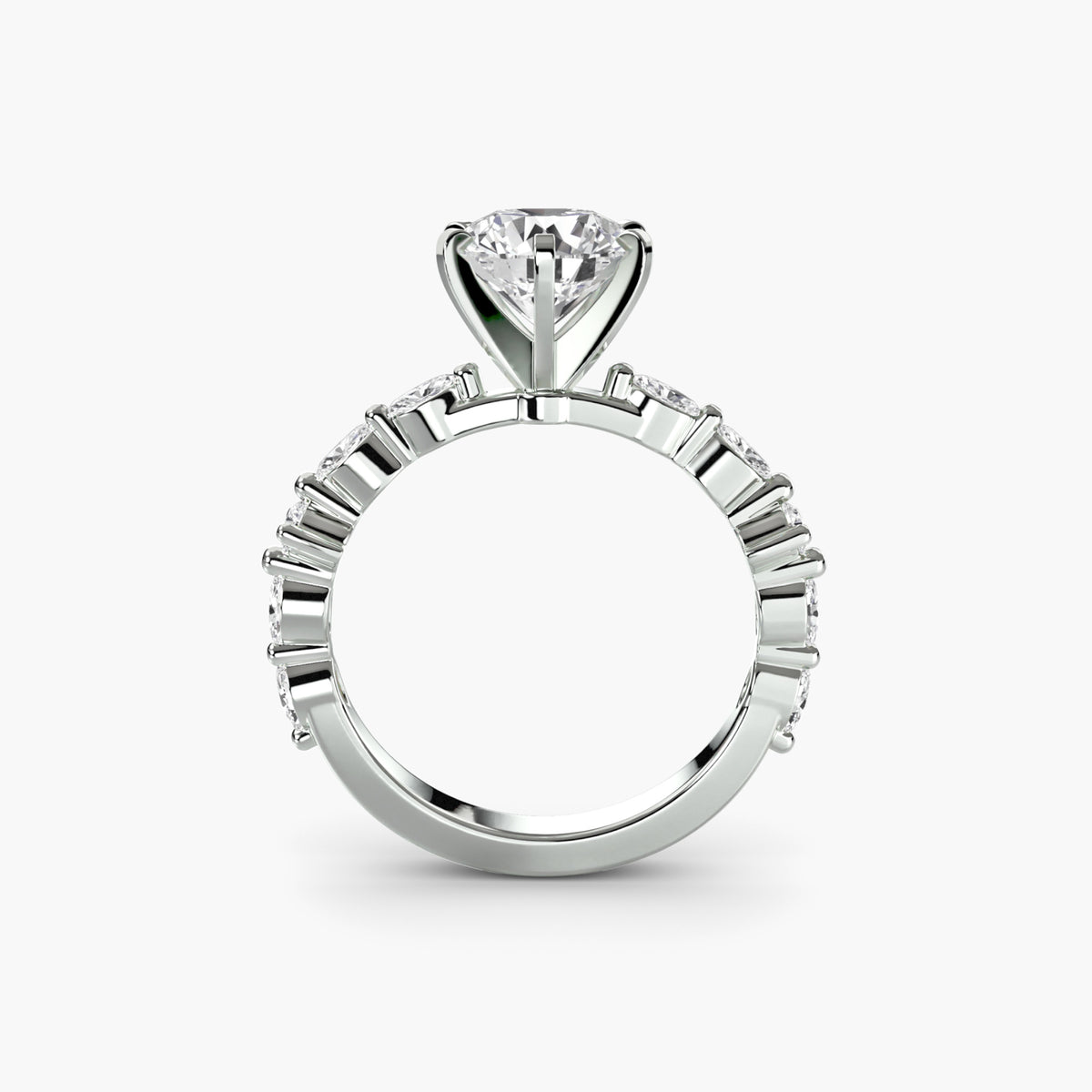 Bague Solitaire à Pavé Intégral