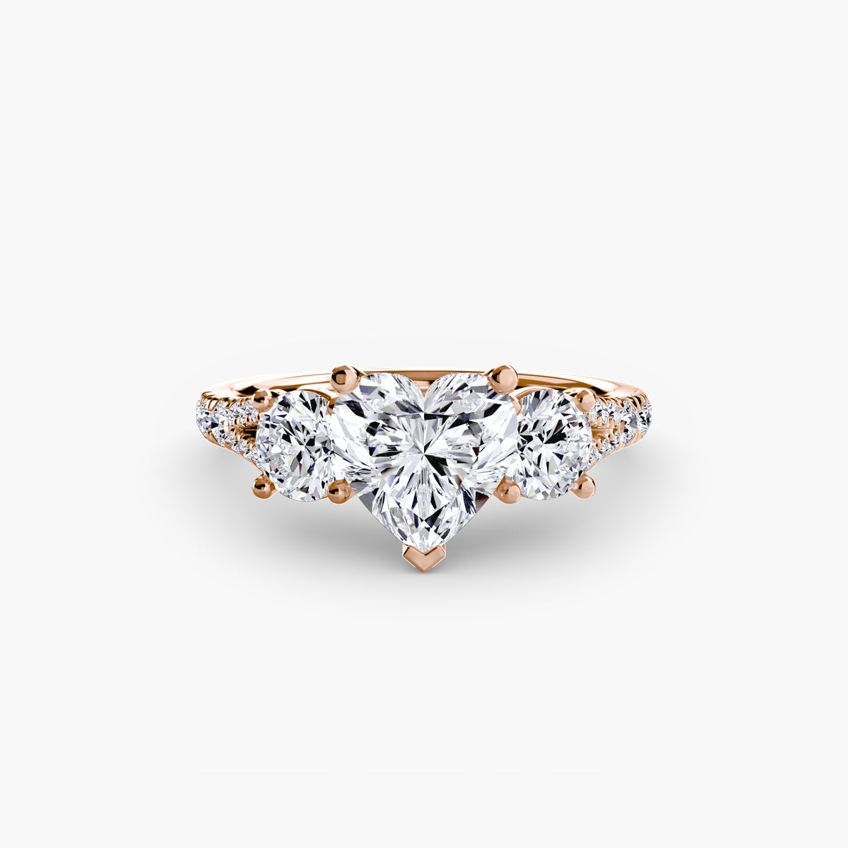 Bague Trois Pierres avec Anneau Pavé (Modèle 3)