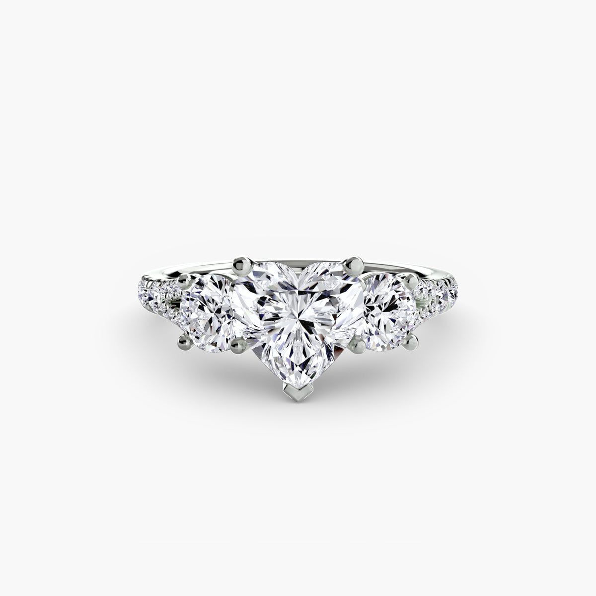 Bague Trois Pierres avec Anneau Pavé (Modèle 3)