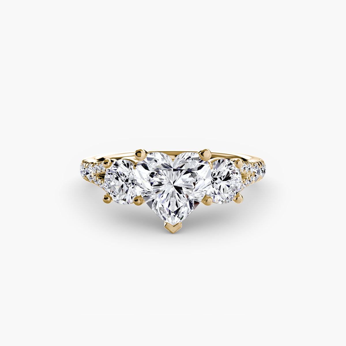 Bague Trois Pierres avec Anneau Pavé (Modèle 3)