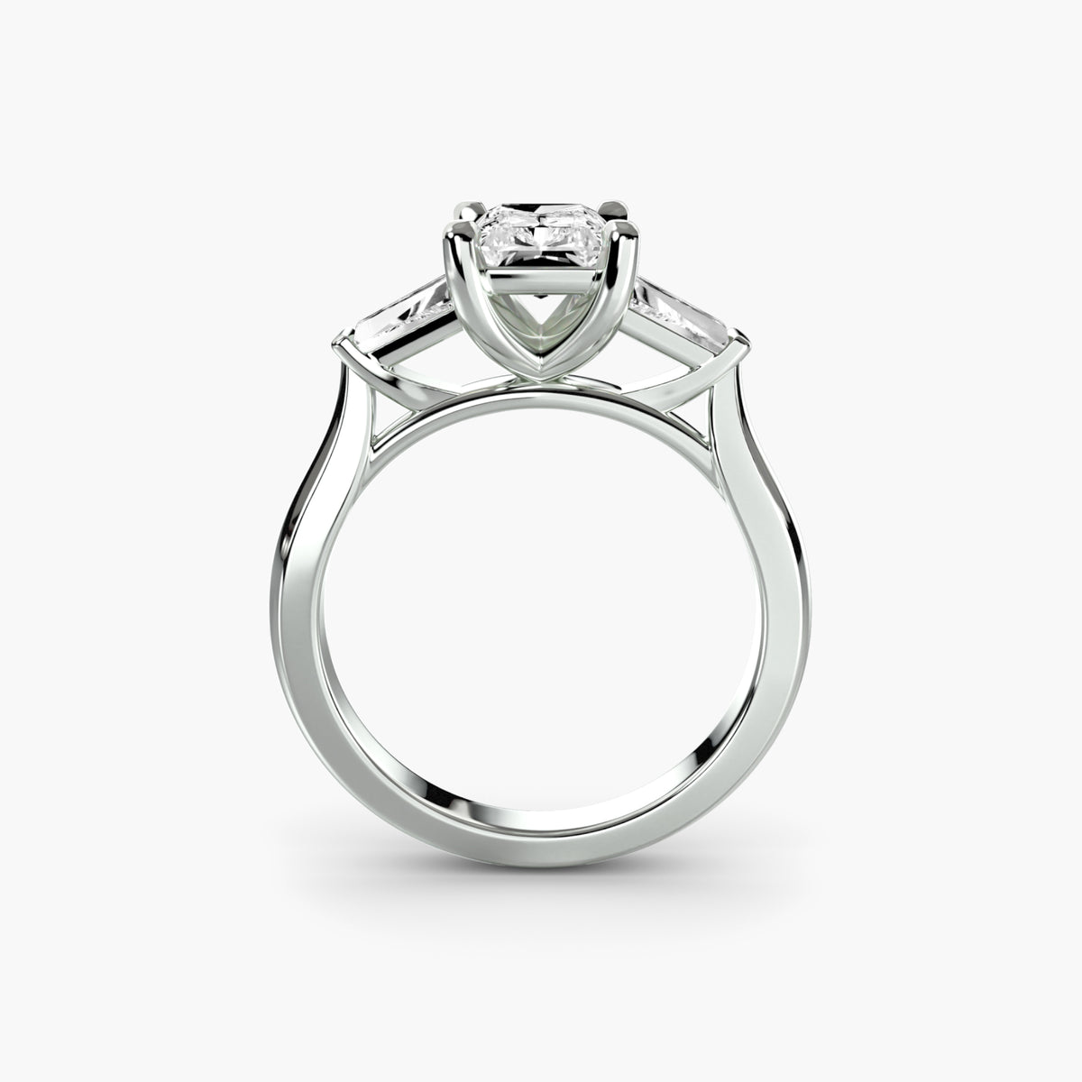 Bague Trois Pierres avec Baguettes Latérales (Modèle 2)