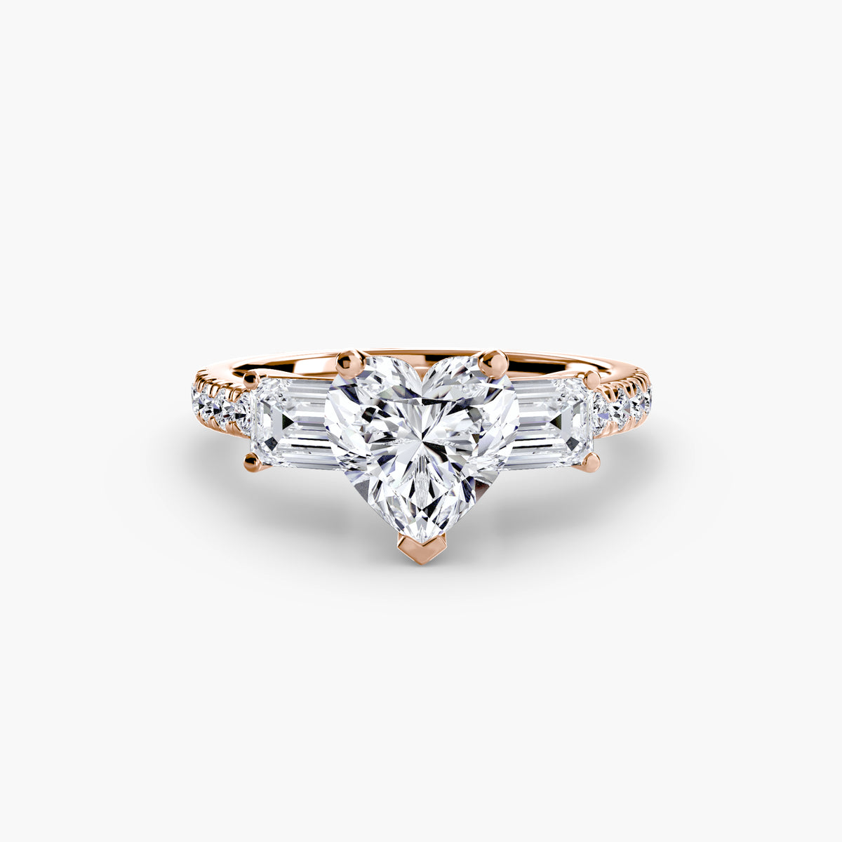 Bague Trois Pierres avec Anneau Pavé (Modèle 4)