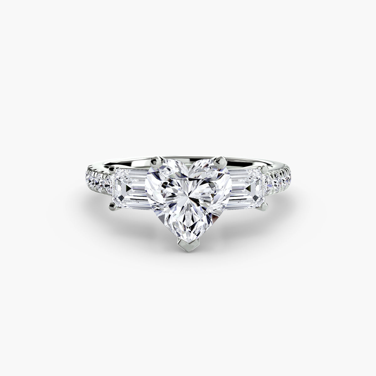 Bague Trois Pierres avec Anneau Pavé (Modèle 4)