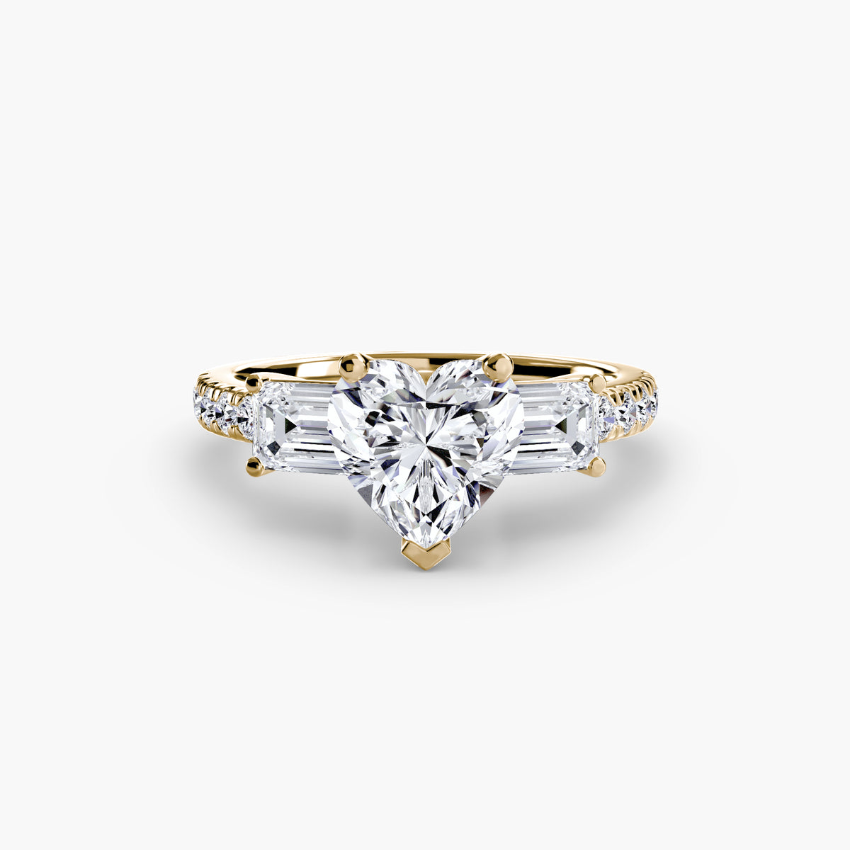 Bague Trois Pierres avec Anneau Pavé (Modèle 4)