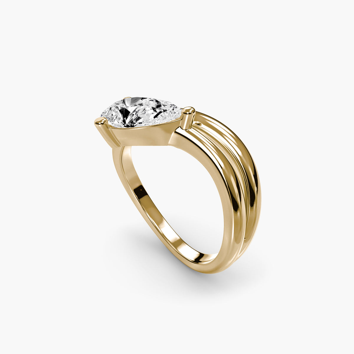 Bague Onde 2 ct, or jaune