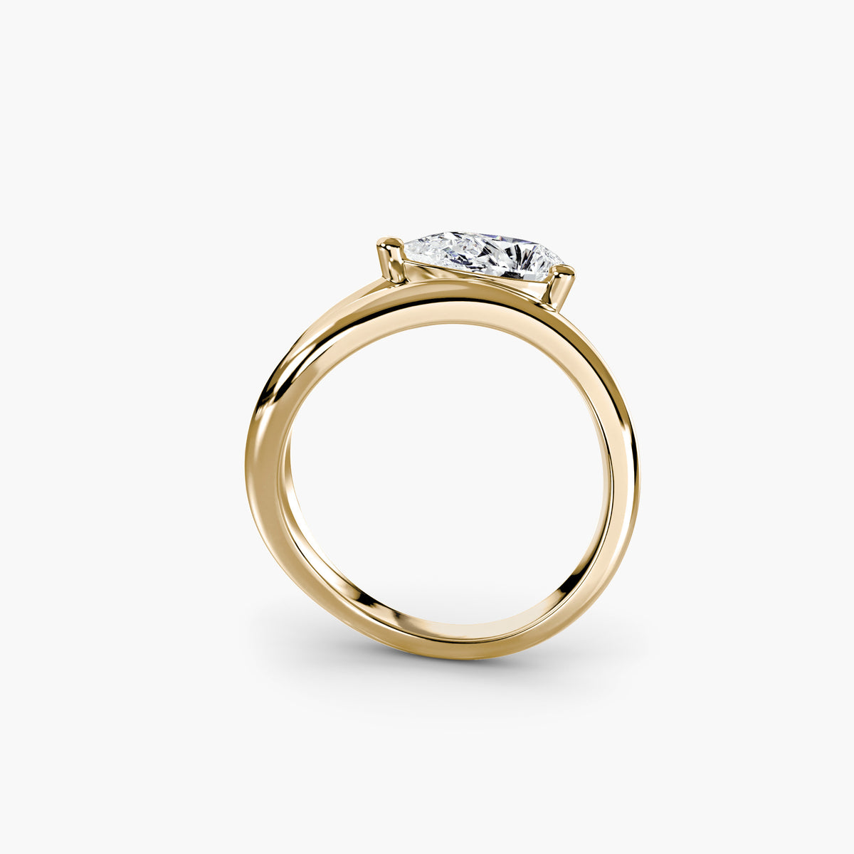 Bague Onde 2 ct, or jaune