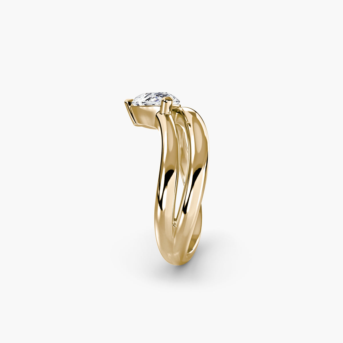 Bague Onde 2 ct, or jaune