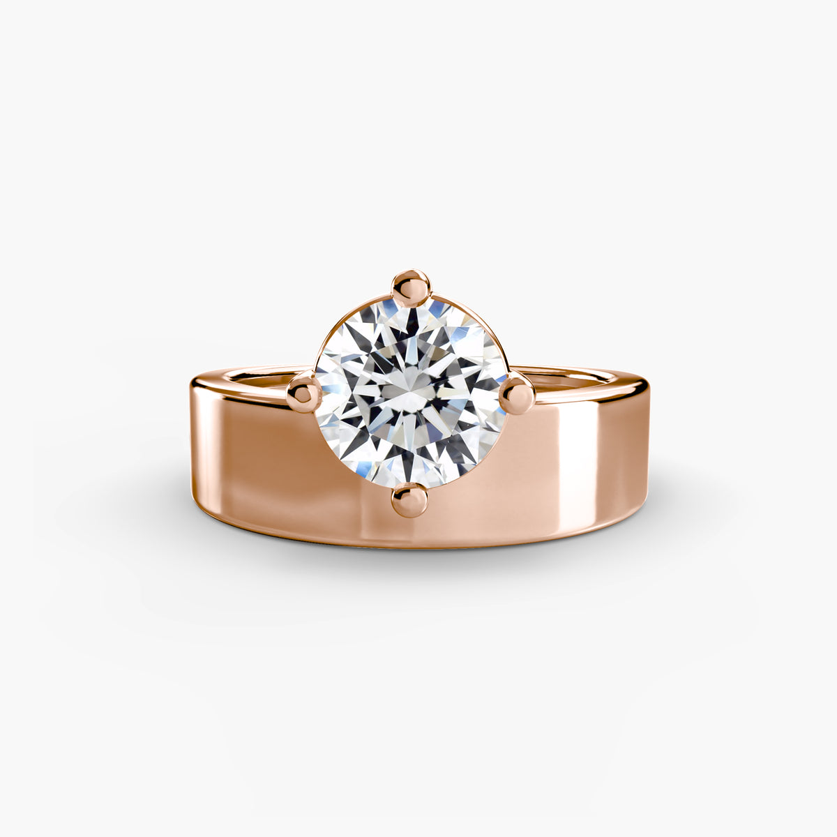 Bague Solitaire à Anneau Large