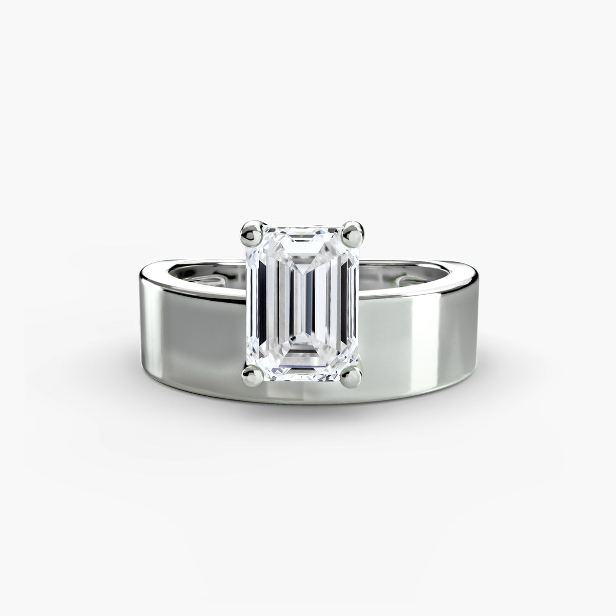 Bague Solitaire à Anneau Large (Modèle 2)