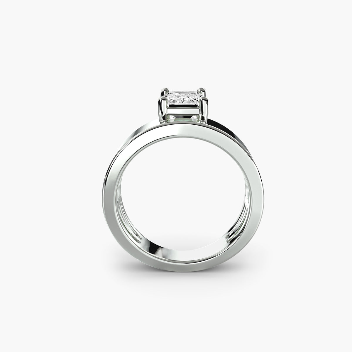 Bague Solitaire à Anneau Large (Modèle 2)