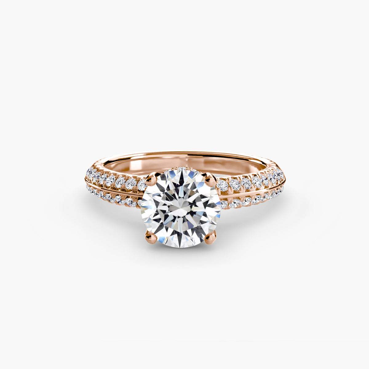 Bague Solitaire Pavée