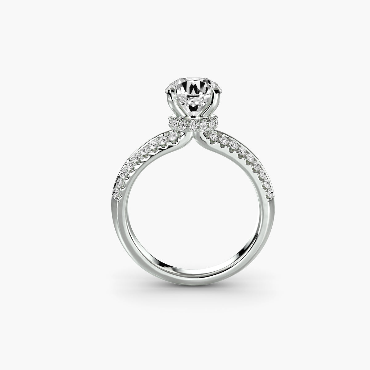 Bague Solitaire Pavée