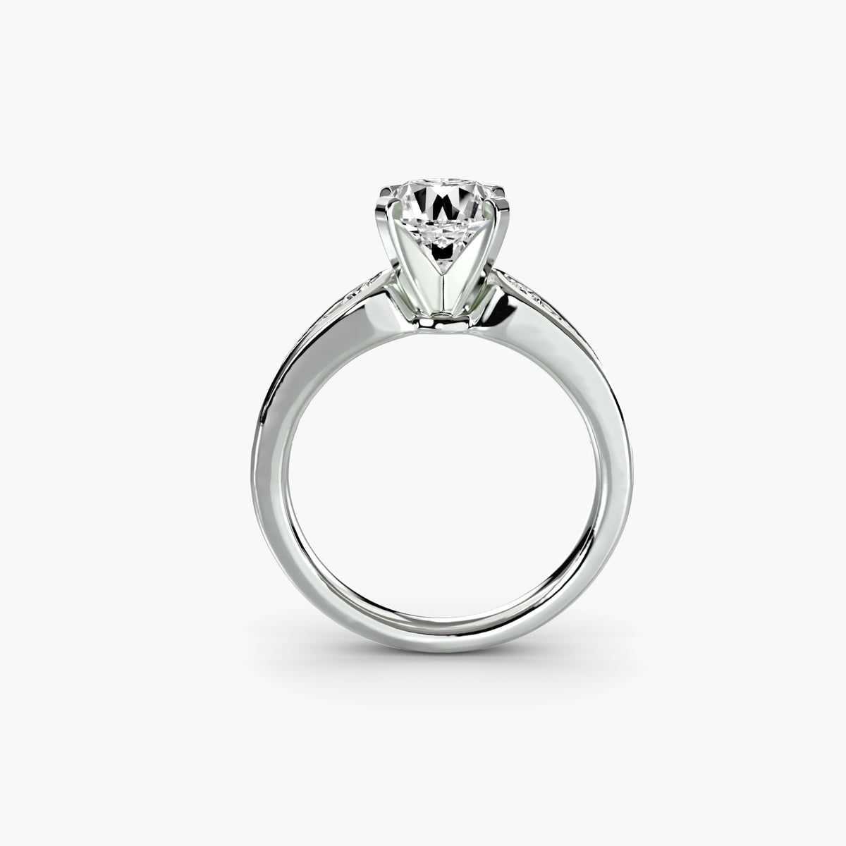 Bague Solitaire Pavée (Modèle 2)