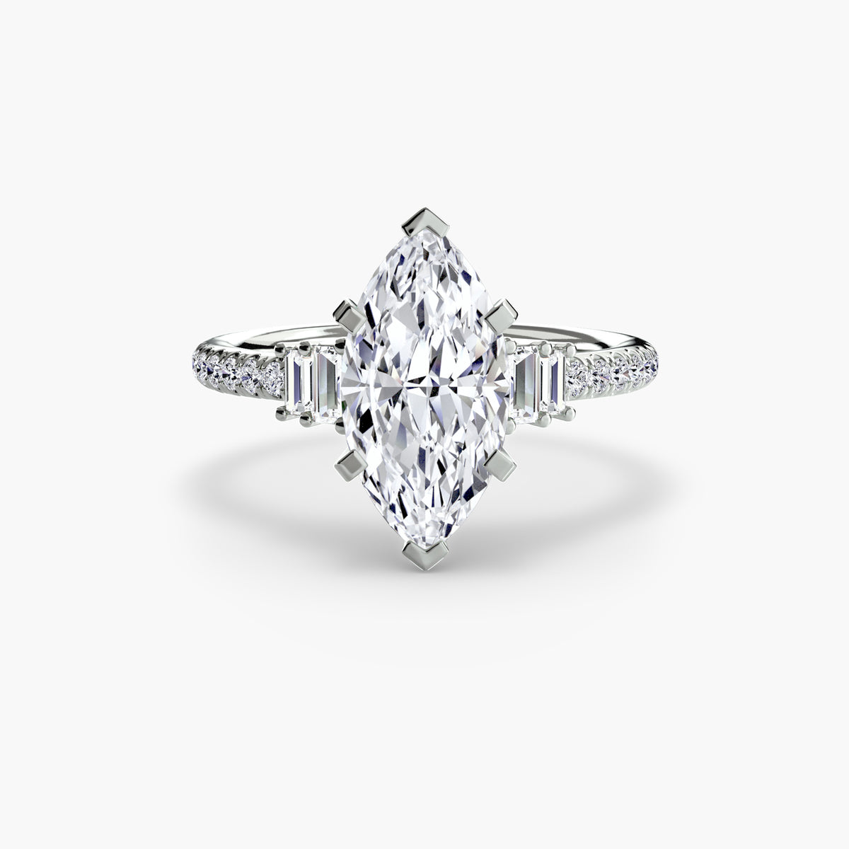 Bague Solitaire Pavée (Modèle 4)
