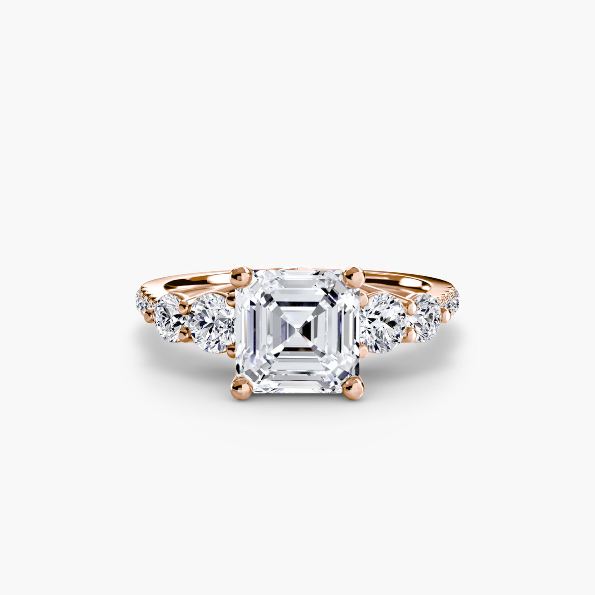 Bague Cinq Pierres avec Anneau Pavé