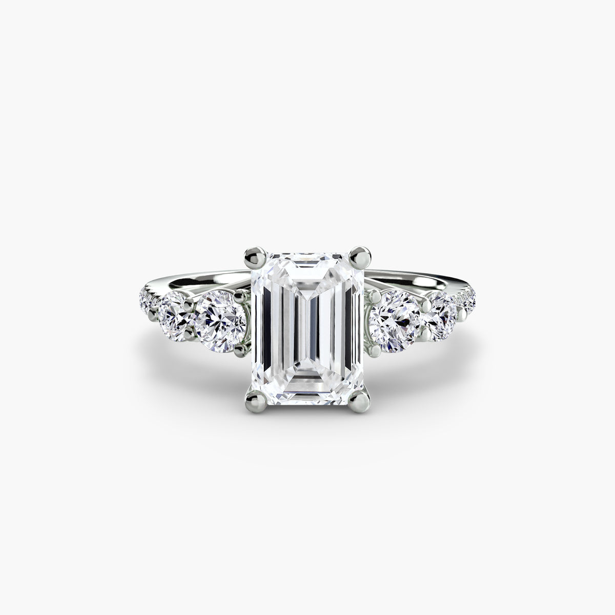 Bague Cinq Pierres avec Anneau Pavé