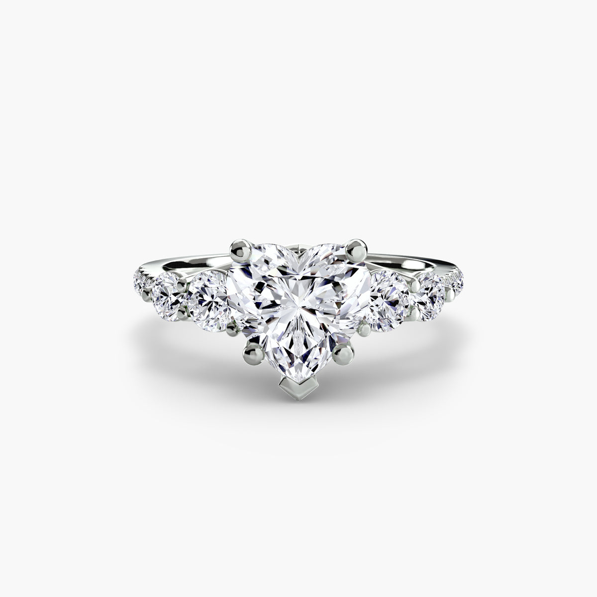 Bague Cinq Pierres avec Anneau Pavé
