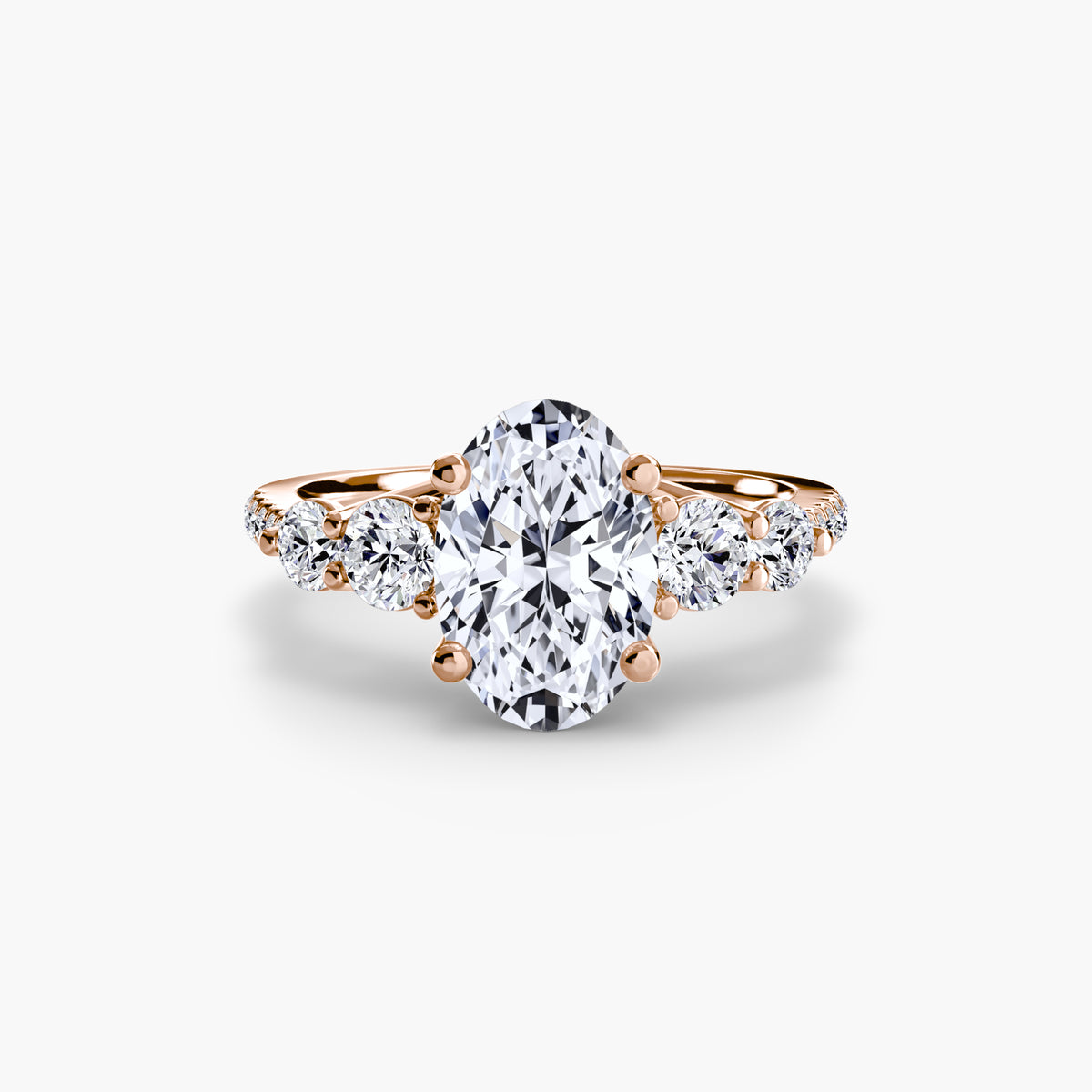 Bague Cinq Pierres avec Anneau Pavé