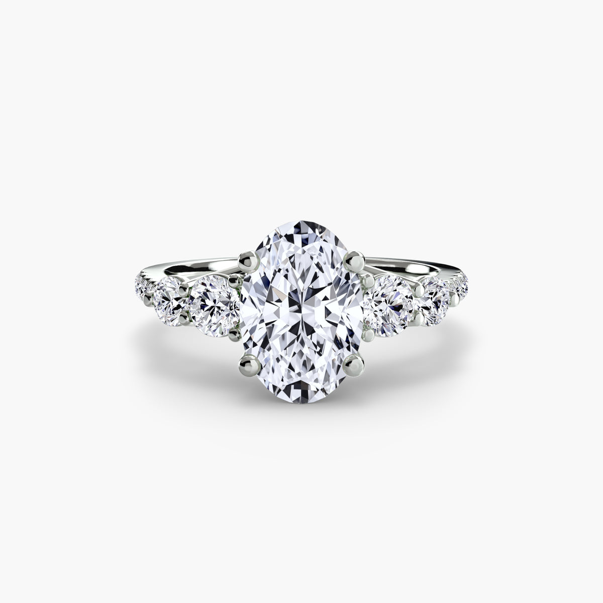 Bague Cinq Pierres avec Anneau Pavé