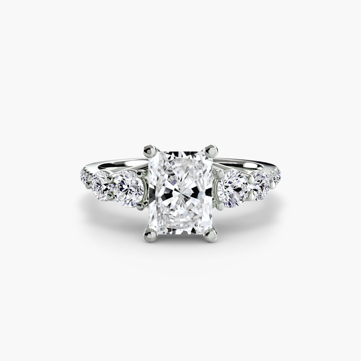 Bague Cinq Pierres avec Anneau Pavé