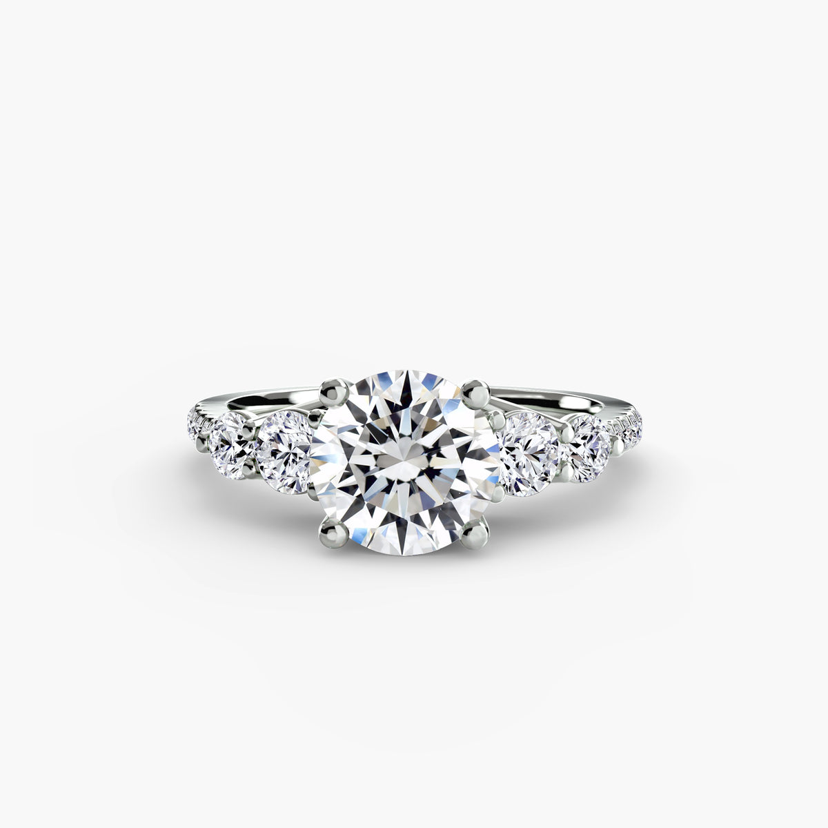 Bague Cinq Pierres avec Anneau Pavé
