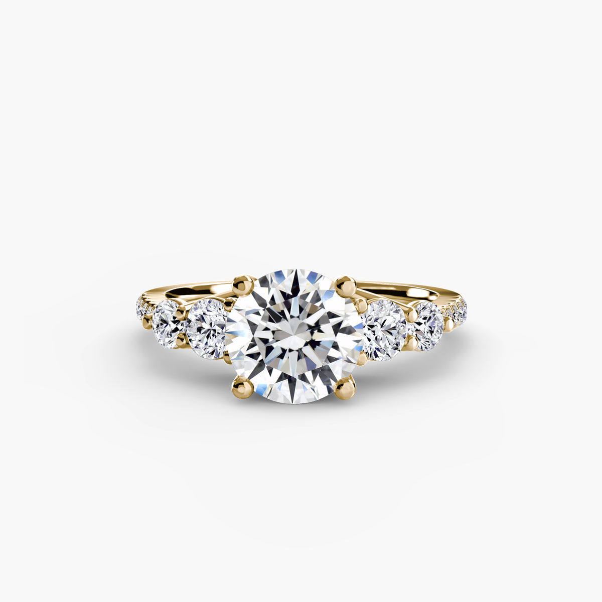 Bague Cinq Pierres avec Anneau Pavé