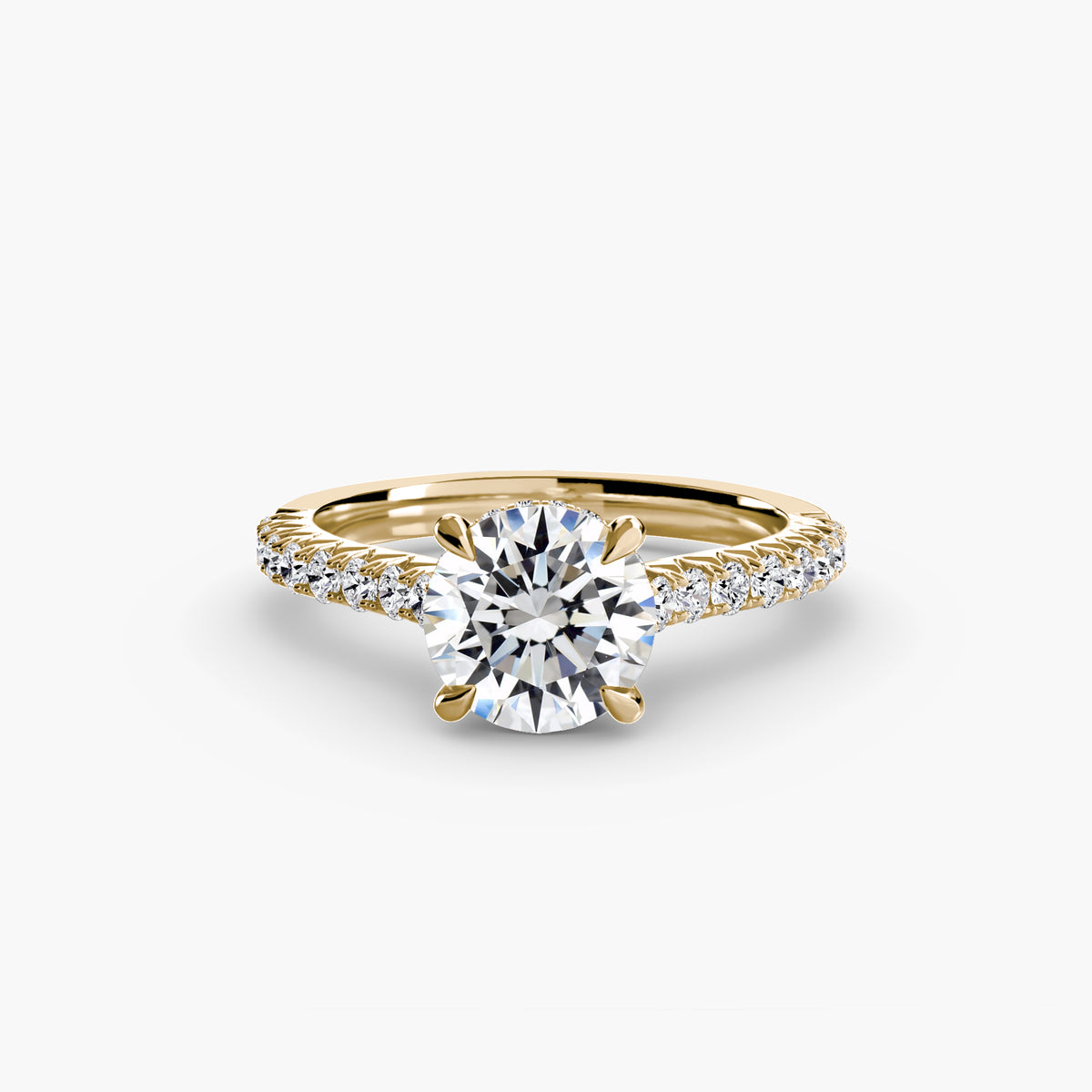Bague Solitaire Pavée 1 ct