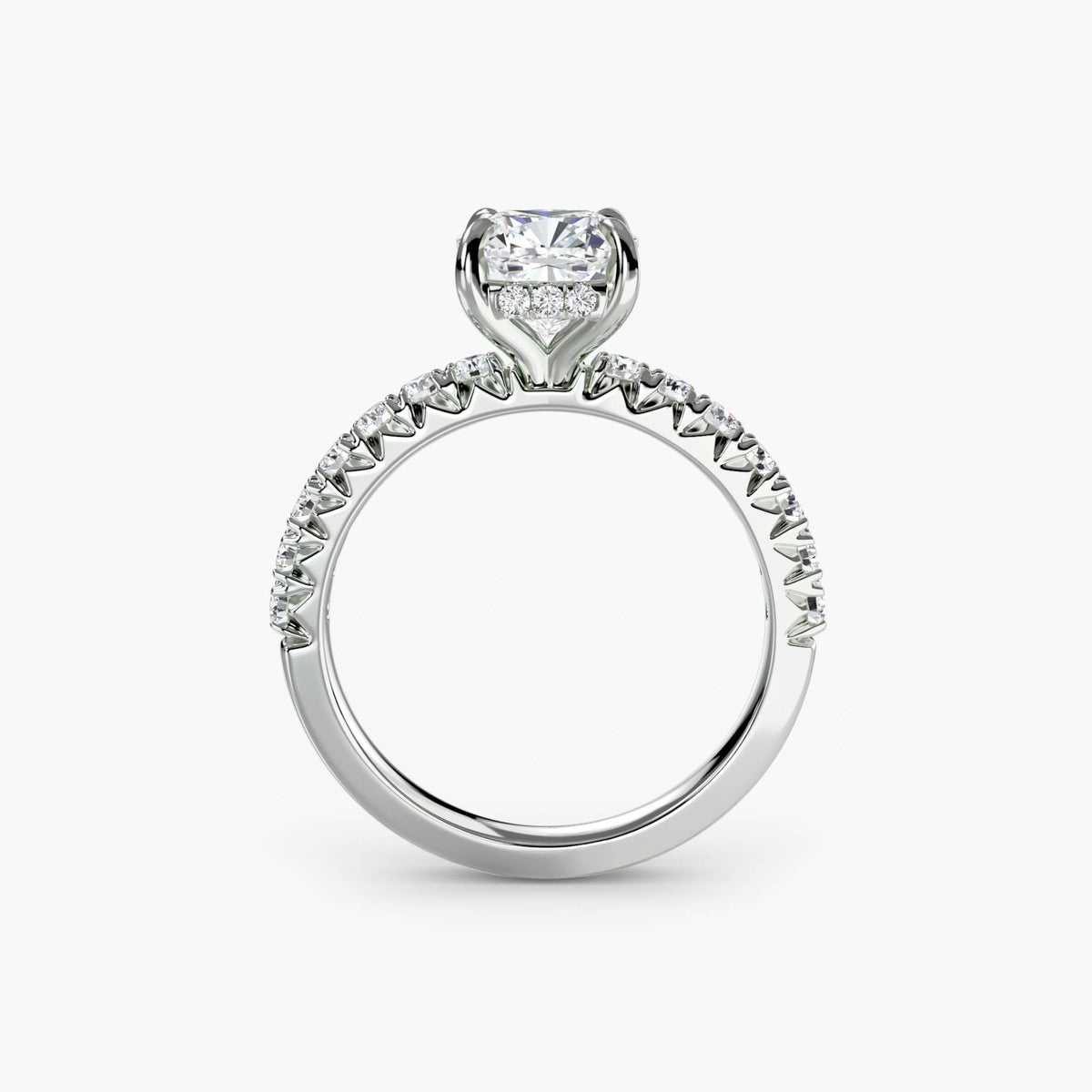 Bague Solitaire Pavée 2 ct