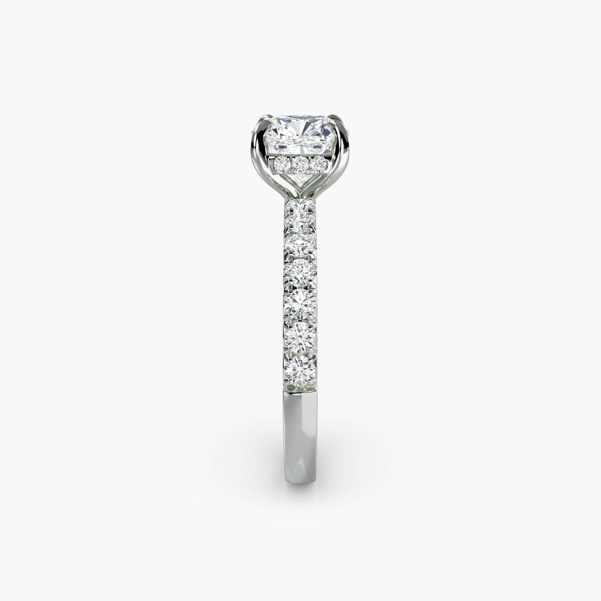 Bague Solitaire Pavée 2 ct