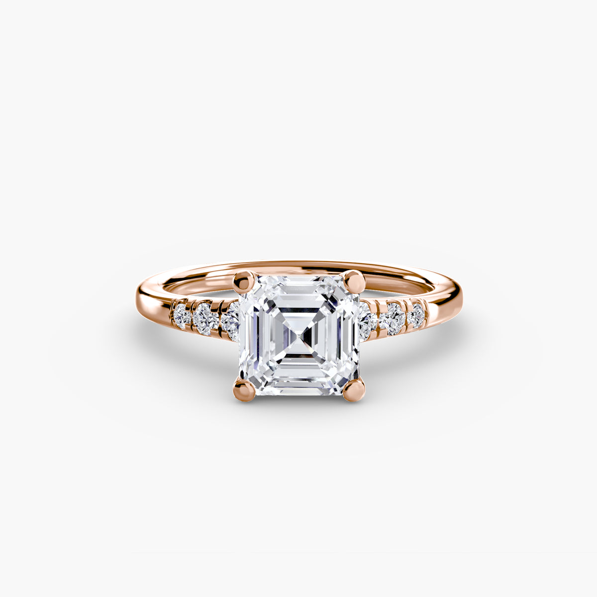 Bague Solitaire à Épaules Serties