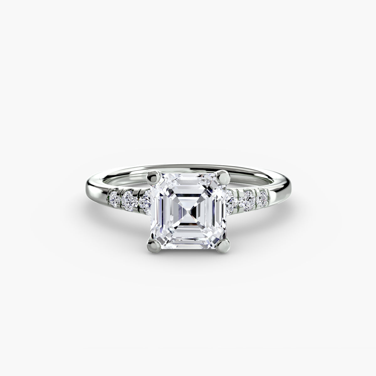 Bague Solitaire à Épaules Serties