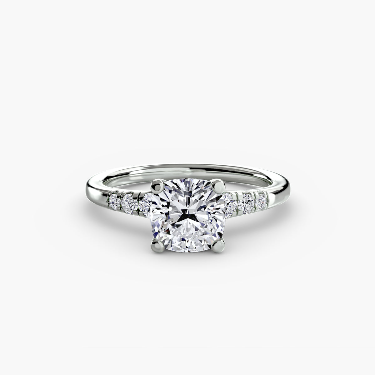 Bague Solitaire à Épaules Serties