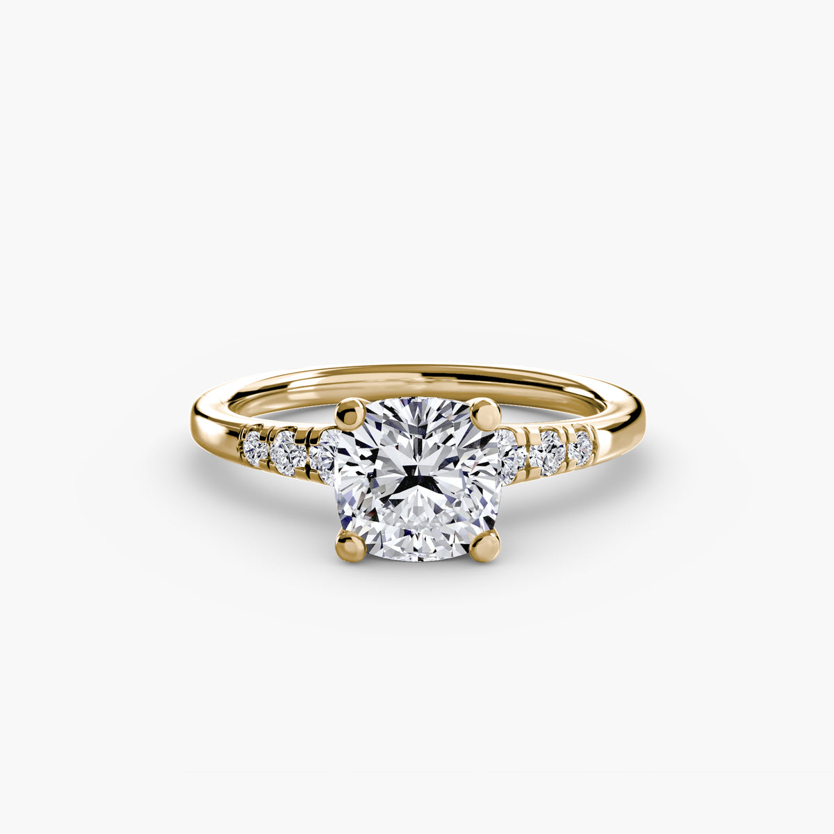 Bague Solitaire à Épaules Serties