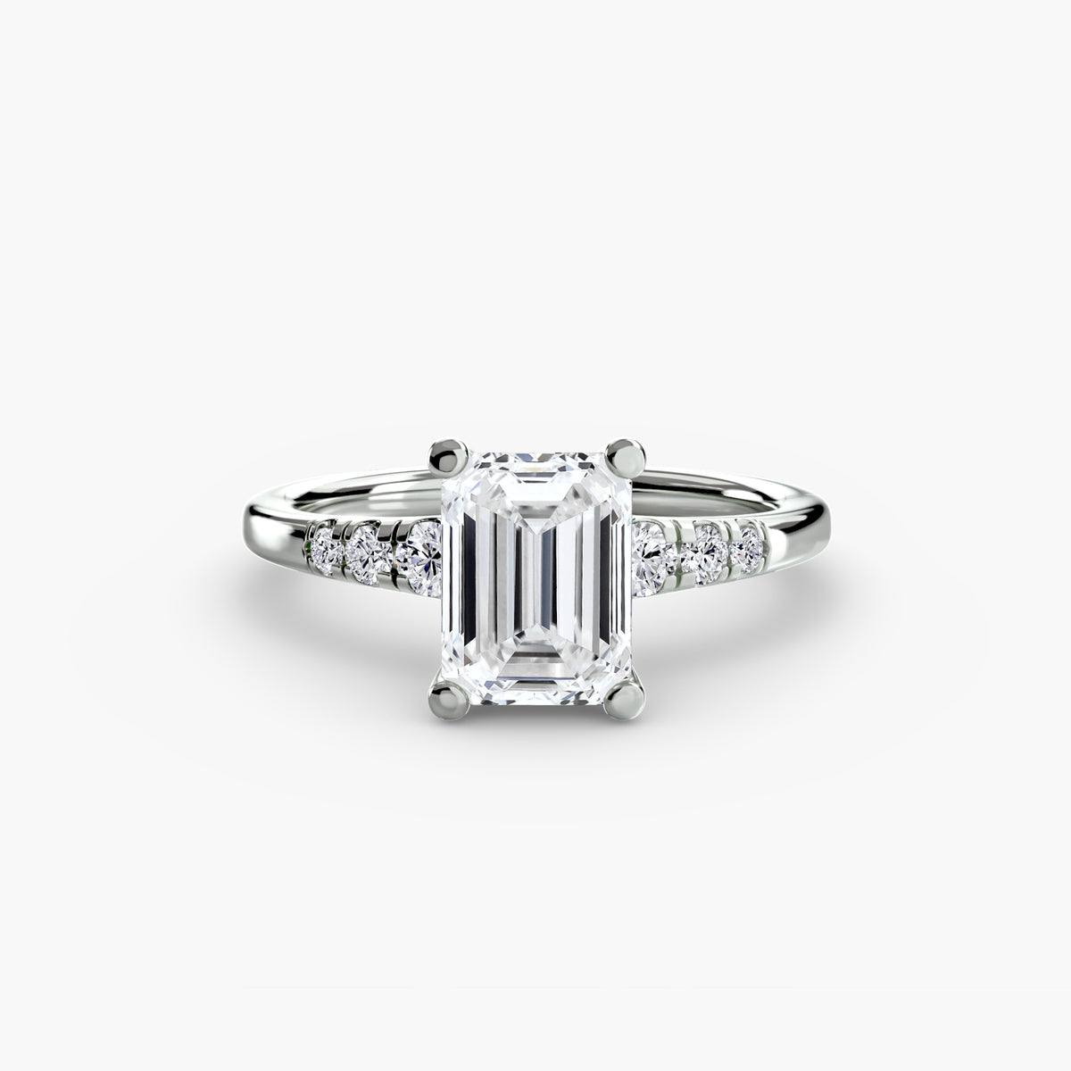 Bague Solitaire à Épaules Serties