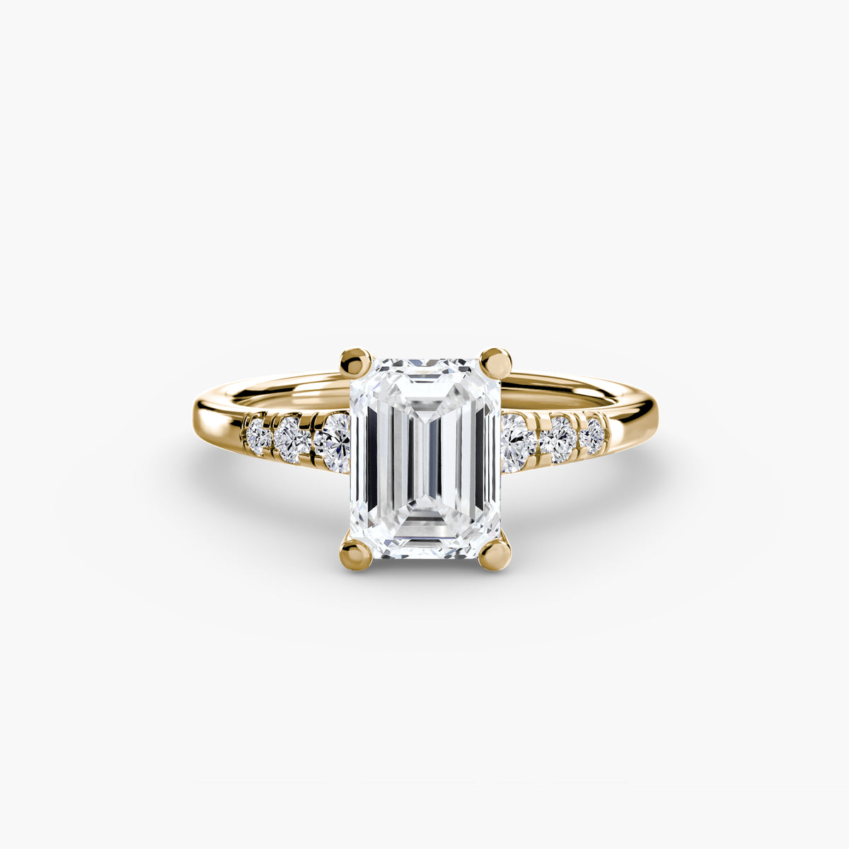Bague Solitaire à Épaules Serties