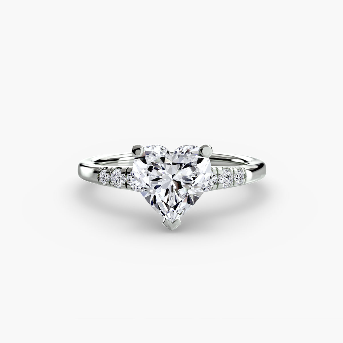 Bague Solitaire à Épaules Serties