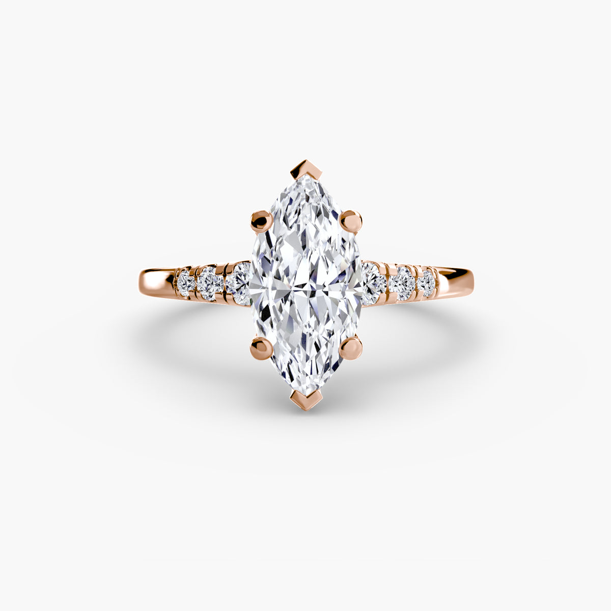 Bague Solitaire à Épaules Serties